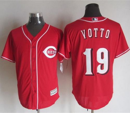 Reds #19 Joey Votto Red New Cool Base Stitched MLB Jersey - Click Image to Close